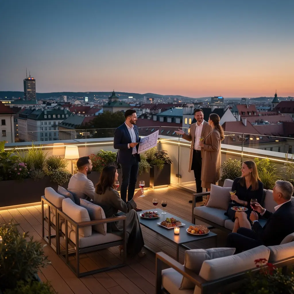 Zahrada s hernГ­mi prvky pro dД›ti a odpoДЌinkovГЅmi zГіnami pro dospД›lГ©.