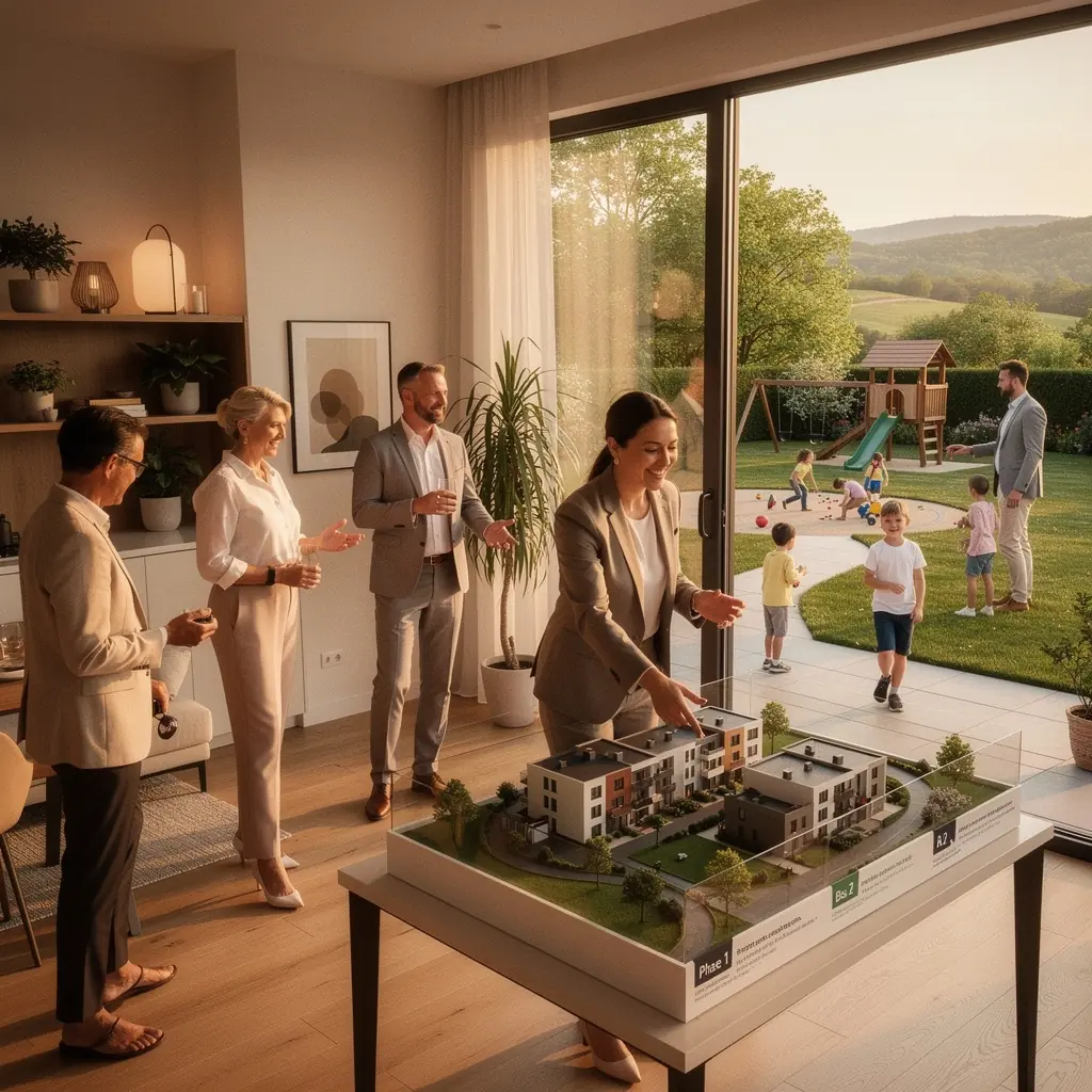 ModernГ­ bytovГЅ komplex s vГЅhledem na mД›sto, ideГЎlnГ­ pro mladГ© rodiny.